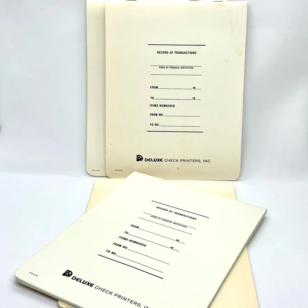 4 DeLuxe The Secretary Bank Checkbook Ledgers Transaction Books Vintage Unused